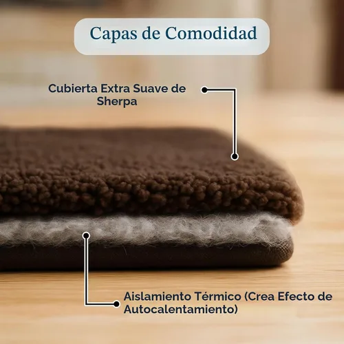 Vista 3 de PETMAKER Almohadilla térmica autocalentable para jaulas de tamaño pequeño/mediano - 25x18 - Chocolate, Marrón