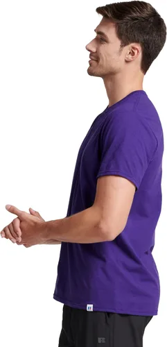 Vista 3 de Russell Athletic Camisetas Dri-Power de manga corta para hombre, absorben la humedad, protección contra olores, UPF 30+, tallas S-4x