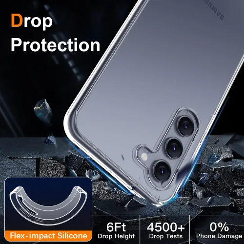 Vista 3 de Funda de silicona transparente para Samsung Galaxy S23 Plus, fina