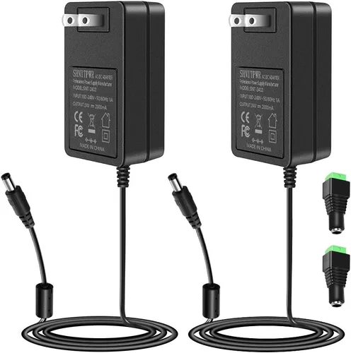 Vista 8 de SHNITPWR Adaptador de fuente de alimentación de 24 V CC 24 voltios 2A 48W AC a CC Convertidor Transformador 100 ~ 240 V Entrada de CA con punta