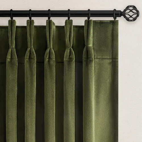 Vista 17 de Cortinas opacas de terciopelo gris pardo de 96 pulgadas de largo, para sala de estar y dormitorio, modernas, elegantes y de lujo, bloqueo de luz
