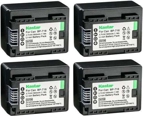 Vista 6 de Kastar Paquete de 1 batería BP-718 de 3.7 V 1900 mAh de repuesto para Canon VIXIA HF R600 HFR600, VIXIA HF R700 HFR700, VIXIA HF R800 HFR800, LEGRIA