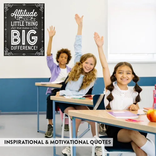 Vista 4 de Andaz Press Póster decorativo para pared de profesor de aula escolar, 8.5 x 11 pulgadas, Attitude is a Little Thing That Makes a Big Difference, 1