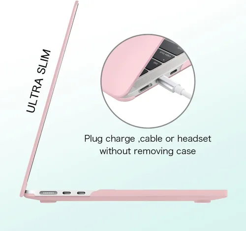 Vista 4 de Compatible con MacBook Air de 15 pulgadas M2 M3 versión 2023 2024, funda rígida de plástico, funda de teclado y protector de pantalla y adaptador