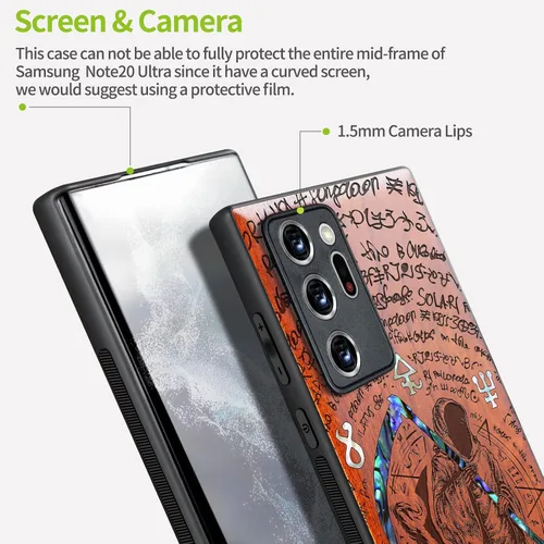 Vista 3 de Carveit Funda de madera de diseñador para Samsung Galaxy Note20 Ultra (grabado de madera e incrustaciones de carcasa) compatible con cargadores