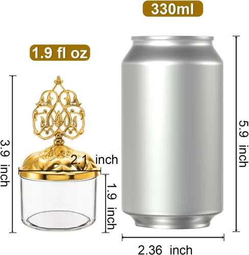 Vista 2 de Paquete de 24 cajas de regalo transparentes rellenables con tapas de cúpula dorada, caja de dulces de plástico en forma de cúpula de boda