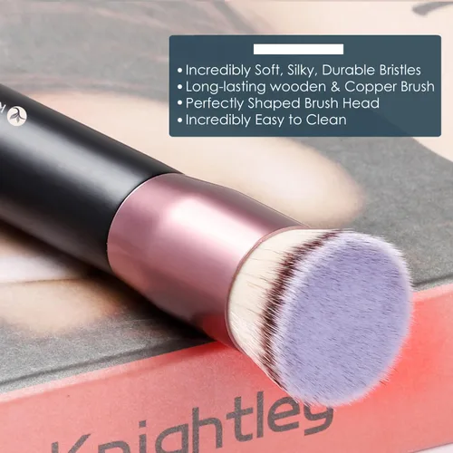 Vista 7 de KINGMAS Brochas de maquillaje de doble punta y brocha de base plana