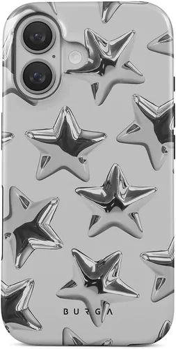 Vista 28 de BURGA-Funda p/teléfono compatible c/iPhone 14 Plus, carcasa rígida híbrida de 2 capas + Funda protectora de silicona, almendras latte a lunares