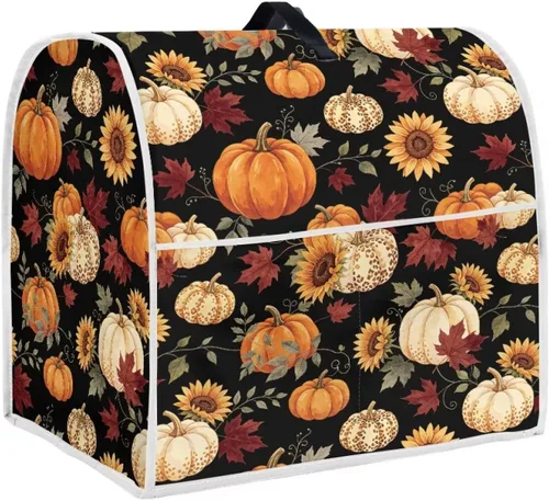 Vista 42 de Cubierta para mezclador de cocina con diseño de flores de pájaros, cubierta para procesador de alimentos con asa superior y bolsillo