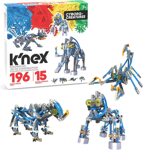 Vista 3 de Basic Fun K'NEX Cyborg Creatures 15 Model Juguetes educativos para niños y niñas, kit de aprendizaje de 196 piezas, ingeniería para niños