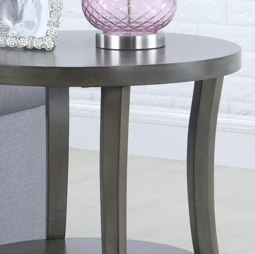 Vista 7 de Roundhill Furniture Juego de mesa de centro ovalada Perth contemporánea, color gris