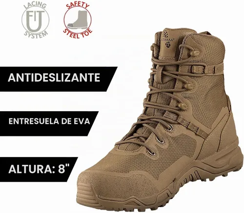 Vista 2 de Altama Raptor - Botas tácticas con puntera de seguridad de 8 pulgadas Coyote