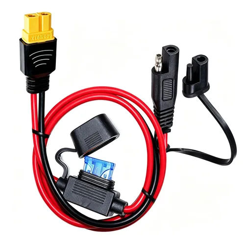 Vista 11 de Conector SAE, arnés de terminal SAE a junta tórica con fusible de protección de 15 A para seguridad, enchufe de desconexión rápida de 2 pines, cable
