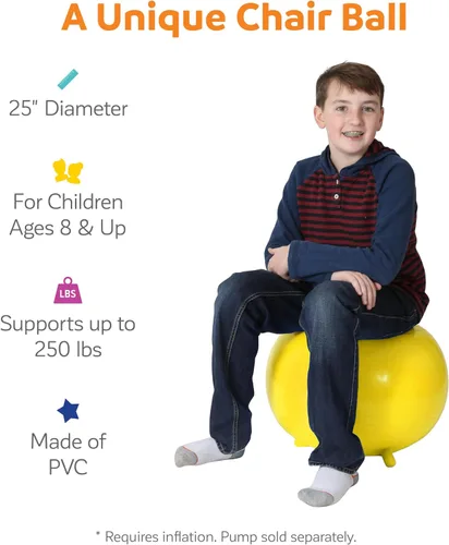 Vista 3 de Diversión y función: pelota para silla - Silla de pelota de yoga para niños - Asiento flexible para aula, escuela primaria y secundaria - Silla
