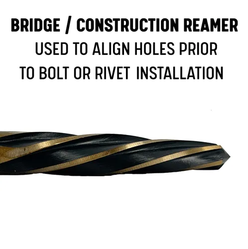 Vista 2 de Drill America Escariador de puente/construcción de 1" con vástago de 1/2", acabado negro y dorado, serie KFD
