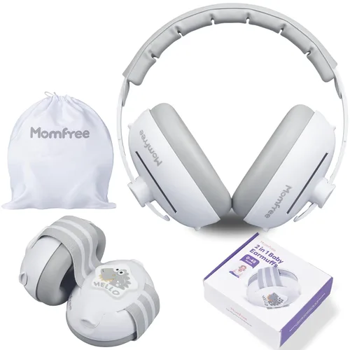 Vista 8 de Orejeras 2 en 1 para bebés, protección auditiva para bebés y niños Rosa panda