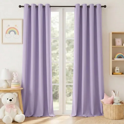 Vista 19 de Simplebrand Cortinas blancas puras de 96 pulgadas de largo para oscurecer la habitación, juego de 2 paneles para dormitorio/sala de estar, bloqueo