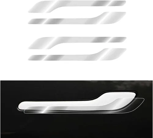Vista 9 de IPG Kit de 4 calcomanías para manija de puerta de Tesla Model 3/Model Y (juego de 4) con logotipo de Tesla (fibra de carbono negra)
