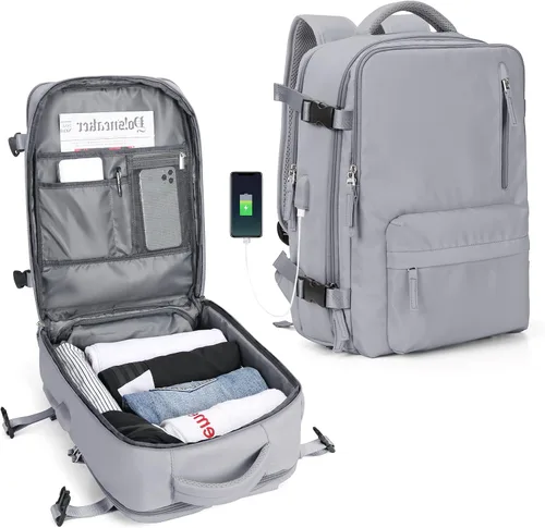 Vista 5 de Mochila de viaje grande para mujer, mochila de transporte, mochila de senderismo impermeable, mochila deportiva al aire libre, mochila casual