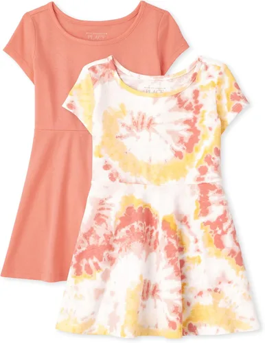 Vista 12 de The Children's Place, Vestido de moda de manga corta para niñas y niñas pequeñas