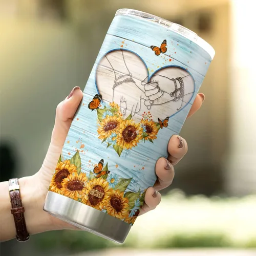 Vista 5 de CUBICER Vaso de café para parejas, taza de viaje floral con tapa, regalos de cumpleaños para mujeres, esposa, novias, adultos, vasos con aislamiento