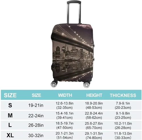 Vista 2 de Funda lavable para equipaje, protector de maleta, decoración de puente de Brooklyn, se adapta a maletero de 22 a 24 pulgadas, para viajes, verano