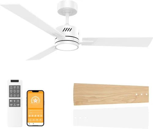 Vista 14 de OPONL Ventilador de techo de 52 pulgadas con luz y control remoto Negro