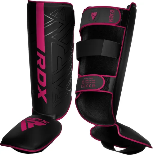 Vista 9 de RDX Espinilleras para kickboxing, Muay Thai y almohadillas de entrenamiento, protección de espuma de empeine Kara de cuero Maya Hide, protector