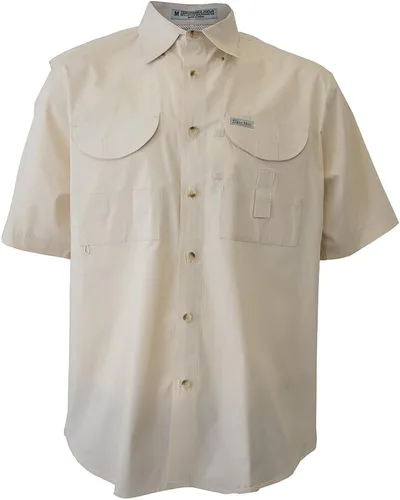 Vista 13 de Camisa de manga corta con botones de pesca para hombre, transpirable, para exteriores, casual, ligera