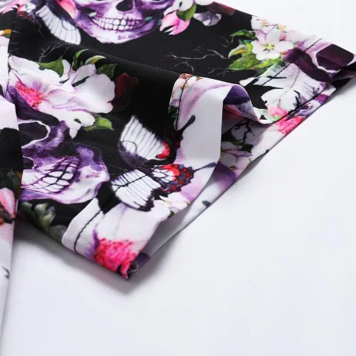 Vista 6 de SheLucki - Camisa hawaiana para hombre, unisex, de manga corta, con botones, para la playa y el verano, ropa casual estampada con sombra de palmas