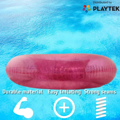 Vista 4 de Playtek - Anillo flotante gigante para piscina, tubo de natación redondo grande con purpurina rosa, flotadores duraderos para nadar en la playa