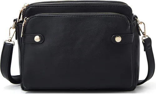 Vista 2 de Bolsos cruzados para mujer, bolso de hombro de tres capas, cuero vegano, múltiples compartimentos, bolsos, carteras, bolso de mano Hobo Clutch 2023