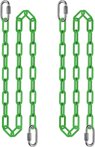 Vista 9 de 2 cadenas colgantes resistentes de 20 pulgadas con ganchos, cadena de extensión de columpio, color negro