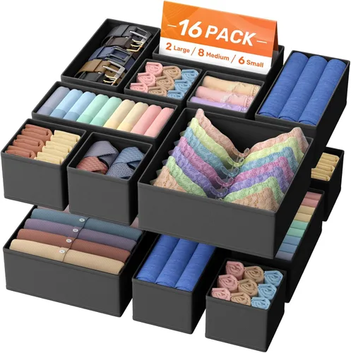 Vista 9 de TasticTotes Organizador de cajones de ropa, paquete de 24 organizadores de cajones y organizador de ropa interior para guardería, divisores