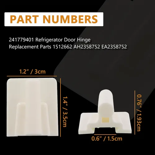 Vista 2 de 241779401 1512662 Pin de bisagra para puerta de refrigerador compatible con Frigidaire Reemplazo AH2358752, EA2358752 y PS2358752 (1 unidad)