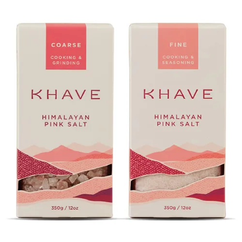 Vista 11 de KHĀVE - Sal del Himalaya rosa pura natural – Sal de grano grueso de 12 onzas de grado más alto para cocinar, condimentar, frotar en seco para fumar
