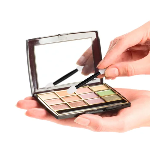 Vista 4 de Cuttte 120 aplicadores desechables de esponja de sombra de ojos de doble cara con contenedor, 2.44 pies de longitud, brochas de sombra de ojos
