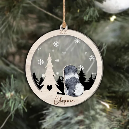 Vista 331 de Nazenti Adorno de Navidad conmemorativo personalizado, regalo personalizado de recuerdo de perro, condolencias por pérdida de mascotas, sabueso