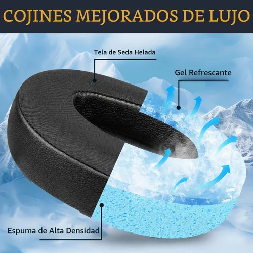 Vista 6 de SOULWIT Almohadillas de gel refrescante para Audio-Technica ATH M50X/M40X, HyperX Cloud/Alpha, SteelSeries Arctis, almohadillas para los oídos