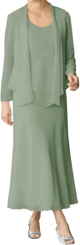 Vista 4 de ISABUFEI Mother of The Bride Dresses Long 2025 - Chiffon Mother of The Groom Dress with Jacket