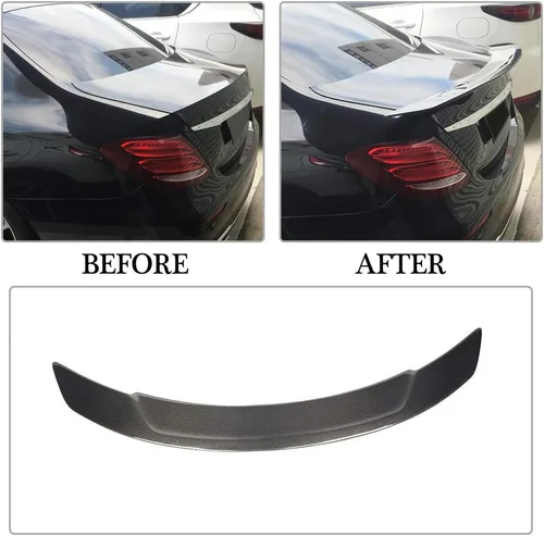 Vista 3 de Alerón de maletero compatible con Mercedes Benz Clase E W213 E200 E250 E300 E400 E43 E63 AMG Sedan 2017-2019 Factory Outlet Fibra de Carbono CF Tapa