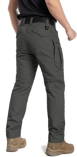 Vista 3 de CARWORNIC Pantalones tácticos ligeros para hombre, pantalones cargo militares, resistentes al agua, para senderismo, trabajo