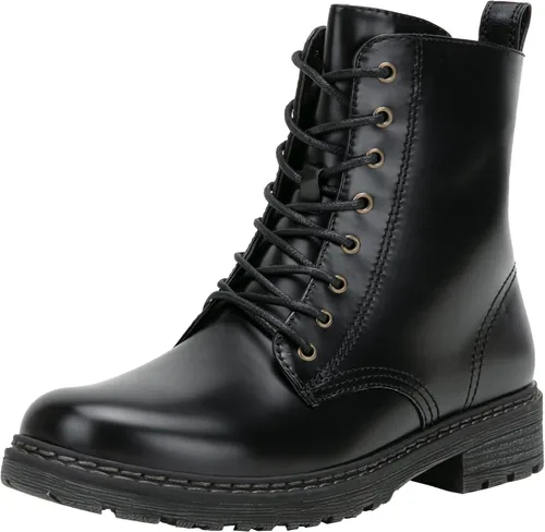 Vista 14 de Vepose - Botas de combate para mujer con puntera corta, cordones clásicos, tacón bajo, cremallera 9623