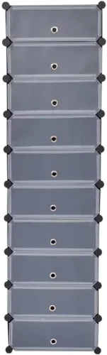 Vista 4 de Estilo moderno, zapatero, organizador de zapatos entrelazado con 10 compartimentos, zapatero independiente, armario de zapatos de entrada, armario