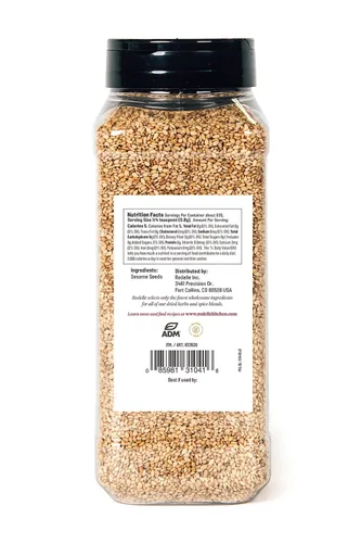 Vista 2 de Rodelle - Semillas de sésamo natural tostadas, sin sabores artificiales, Kosher, 18 onzas Semillas de sésamo tostadas con nuez para ensaladas
