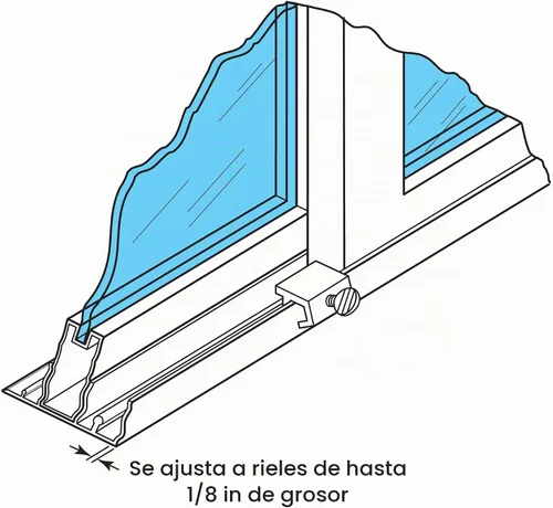 Vista 8 de Prime-Line Cerradura de seguridad de ventana deslizante para riel de 1/8 pulgadas, aluminio (paquete de 4)