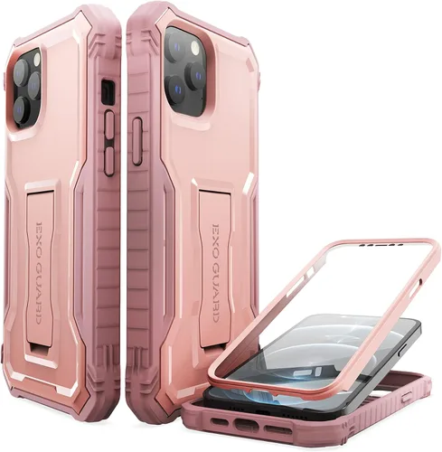 Vista 8 de ExoGuard Funda para iPhone 12, compatible con iPhone 12 Pro, funda de goma a prueba de golpes de cuerpo completo, protector de pantalla integrado