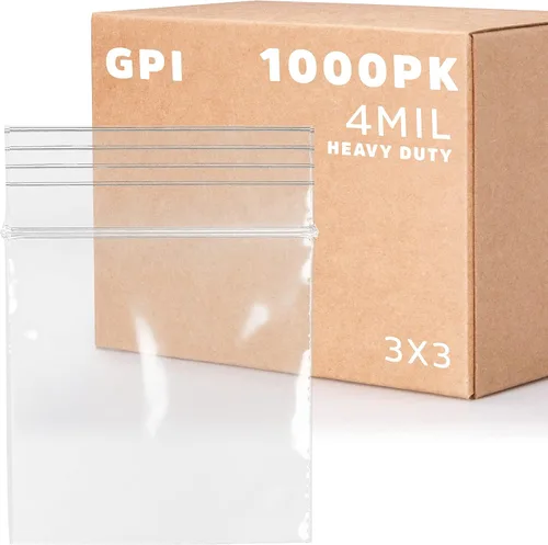 Vista 18 de Bolsas reutilizables de plástico transparente con cremallera – Paquete de 100 unidades GPI a granel de 2 x 3 pulgadas de grosor, resistentes