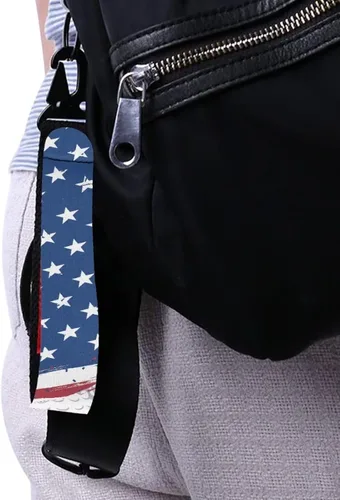 Vista 6 de Correa de pulsera para mujeres y hombres, multifuncional, antipérdida, llavero con diseño humanizado, gran regalo Bandera estadounidense