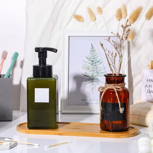 Vista 4 de Chengu 3 bandejas de bambú para baño, bandeja pequeña de madera para servir para baño, mostrador de alimentos, aperitivos, té, postre, cocina